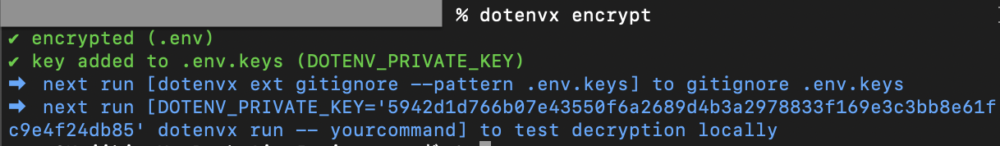 dotenvx encryptを実行してもkey added to .env.keys (DOTENV_PRIVATE_KEY)が出てこない ...